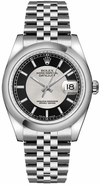 Rolex Datejust 36 Black & Silver Dial Watch 116200