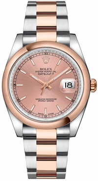 Rolex Datejust 36 Pink Dial Gold & Steel Watch 116201-0059