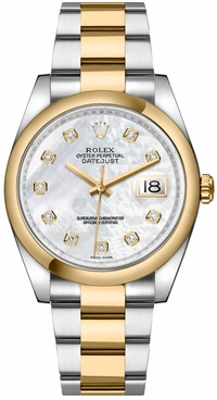 Rolex Datejust 36 Mother of Pearl Diamond Watch 116203-0189