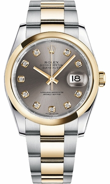 Rolex Datejust 36 Steel Diamond Dial Watch 116203-0138