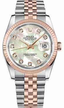 Rolex Datejust 36 Mother of Pearl Diamond Dial Watch 116231