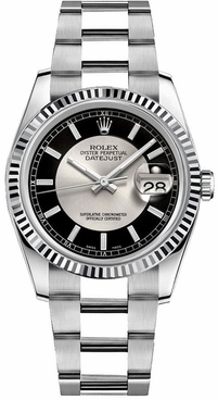 Rolex Datejust 36 Black & Silver Dial Watch 116234-0152