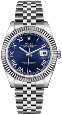 Rolex Datejust 36 Blue Roman Numeral Dial Watch 116234-0141