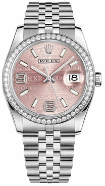 Rolex Datejust 36 Pink Diamond Dial Ladies Watch 116244