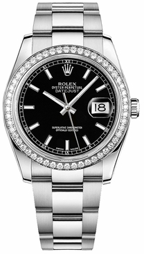 Rolex Datejust 36 Black Dial Oyster Bracelet Watch 116244-0060