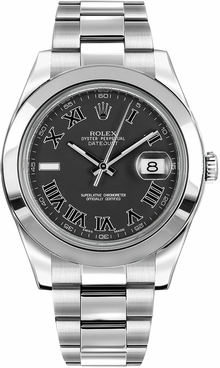 Rolex Datejust II 41 Grey Dial Oyster Steel Men's Watch 116300-0006