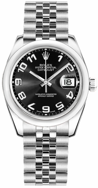 Rolex Datejust 31 Concentric Circle Black Dial Watch 178240-0019