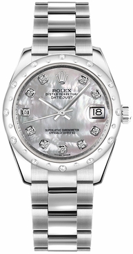 Rolex Datejust 31 Mother of Pearl Diamond Oyster Bracelet Watch 178344-0064