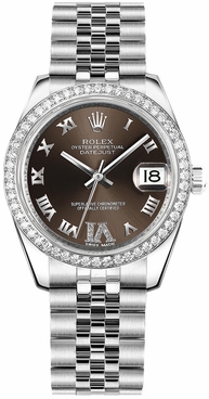 Rolex Datejust 31 Rhodium Diamond Women's Watch 178384-0011