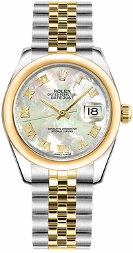 Rolex Datejust 31 Mother of Pearl Roman Numeral Dial Watch 178243-0057