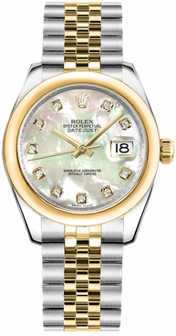 Rolex Datejust 31 Mother of Pearl Diamond Dial Watch 178243