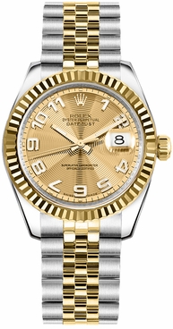 Rolex Datejust 31 Concentric Circle Champagne Dial Watch 178273