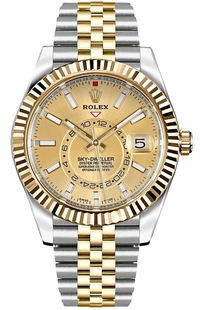 Rolex Sky-Dweller 42mm Champagne Dial Men's Watch 326933-0004