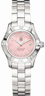 Tag Heuer Aquaracer Pink Pearl & Diamond Dial Ladies Watch WAF141H.BA0824