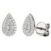 .33 TCW Solid 18k White Gold Diamond Halo Pave Earrings E20238W - image 1