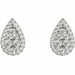 .33 TCW Solid 18k White Gold Diamond Halo Pave Earrings E20238W - image 2